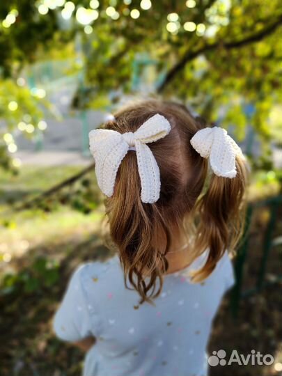Бантики вязаные для волос