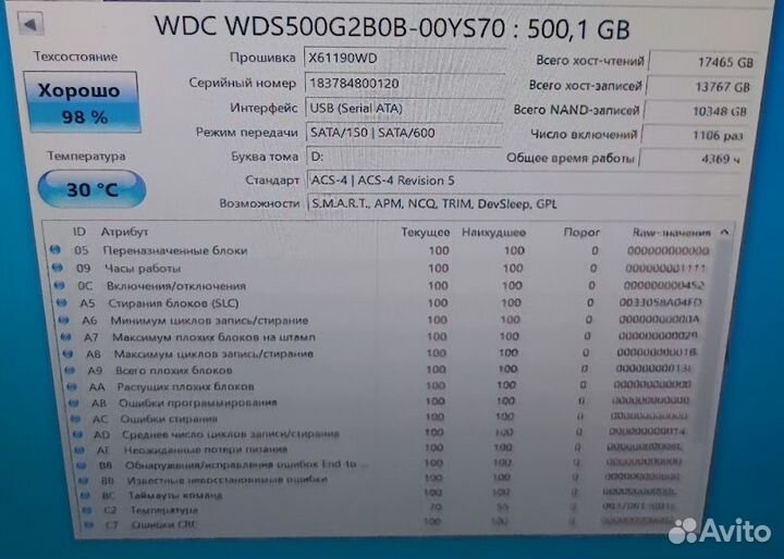 WD Blue M.2 500 гб