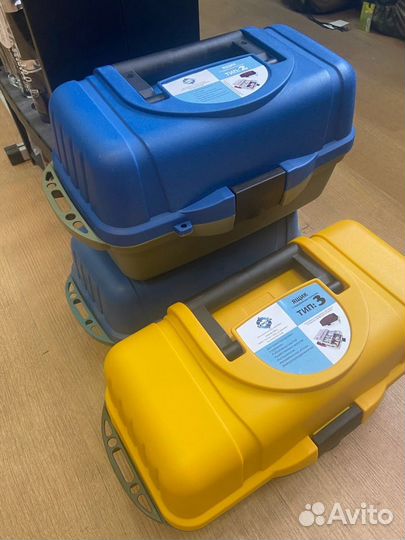 Ящик рыбацкий 2 секции синий