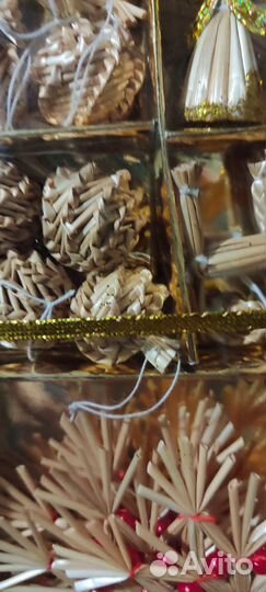 Набор соломенных игрушек с золотом