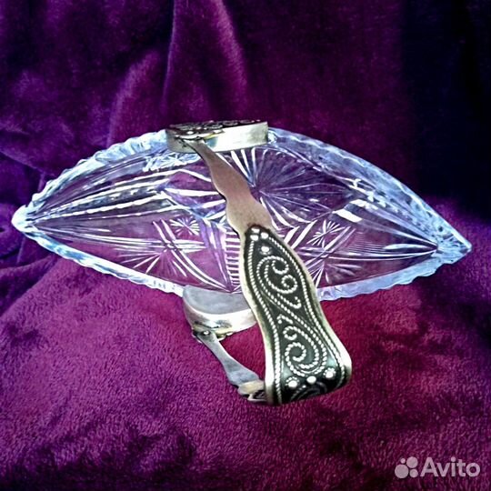 Конфетницы. Вазы хрустальные с мельхиором СССР