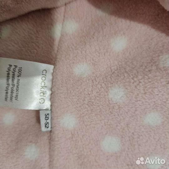 Шапка шлем флис, для девочек детская, размер 50-52