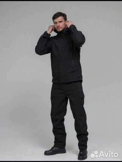 Тактический костюм softshell black tactical