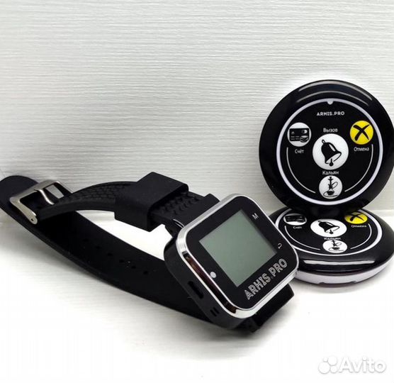 Кнопка вызова официант/кальян с часами-пейджер