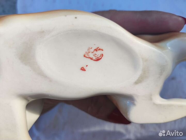 Фарфоровая статуэтка СССР Собака рыжий дог