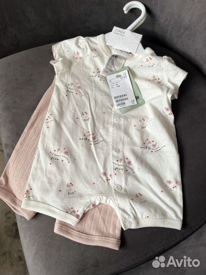 Песочники комплект hm 56/62 новые для девочки