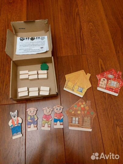 Деревянные игры три поросенка