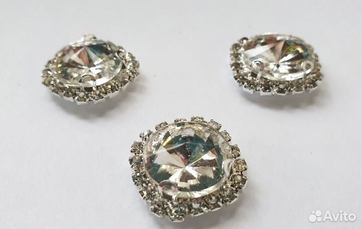 Кабошон - украшение со стразами, пришивное 