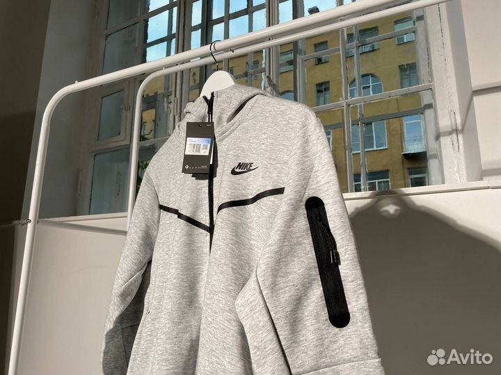 Зип худи Nike Tech Fleece серый