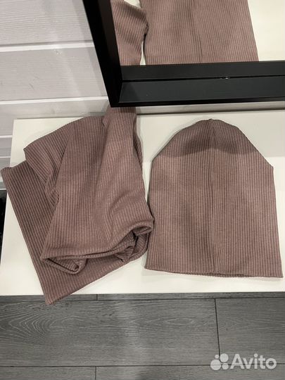 Женский шарф снуд и шапка