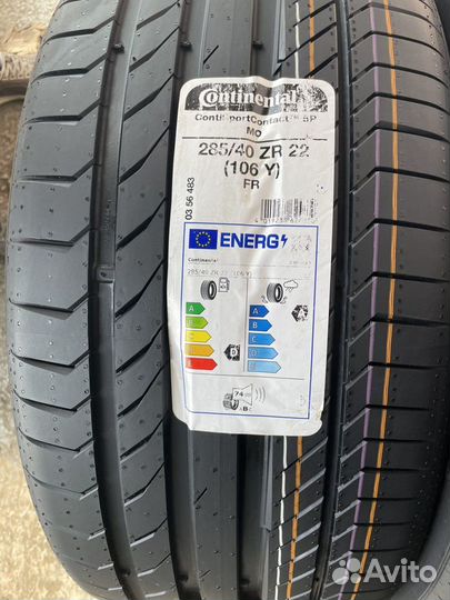 Continental ContiSportContact 5 285/40 R22 и 325/35 R22 106Y