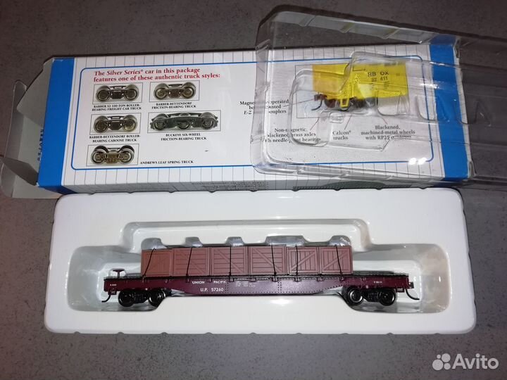 Вагон-платформа с грузом, bachmann, HO 1:87