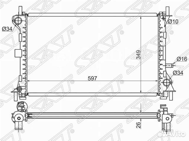 Форд Фокус 1 98-04г 1,8л 2л радиатор охлаждения