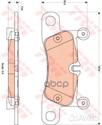Колодки тормозные дисковые зад GDB1875 TRW