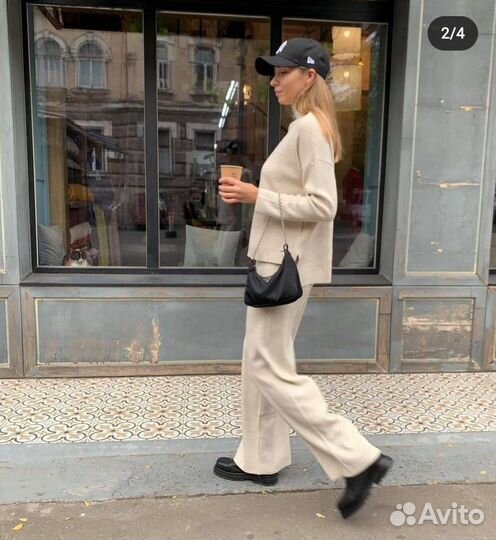 Вязаный костюм палаццо шерсть