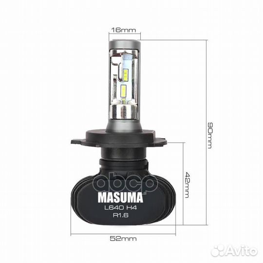 Лампа masuma L640 светодиодная H4 12v 60/55W L