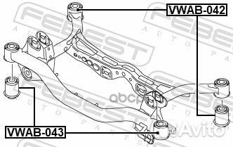 Сайлентблок подрамника задний febest vwab-042