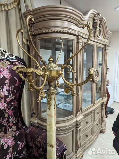 Вешалка винтаж. Оникс. Латунь