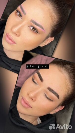 Пудровое напыление бровей, перманентный макияж