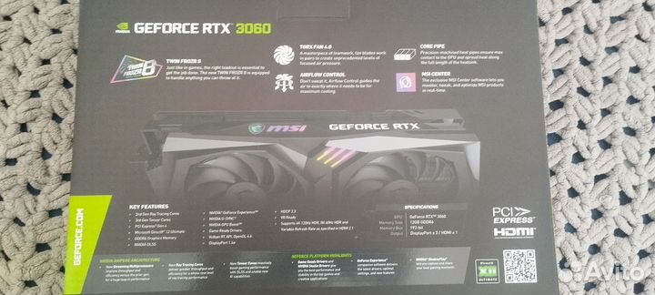 Видеокарта MSI rtx 3060 gaming x