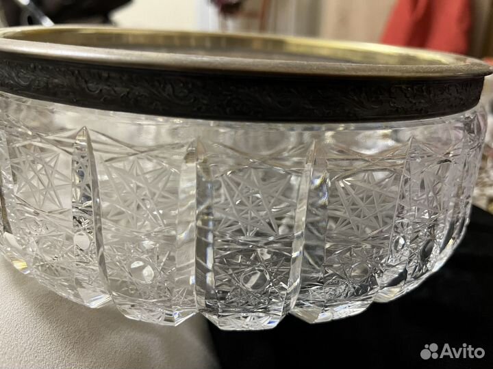 Ваза хрусталь с серебром
