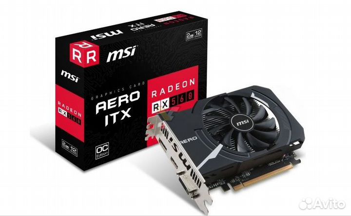 Продам Видеокарту MSI Radeon RX 560 2GB aero ITX O