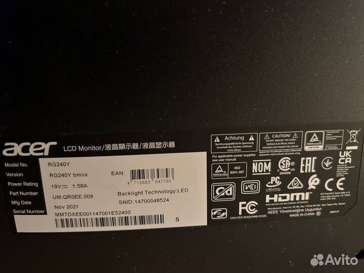 Монитор Acer RG240Ybmiix