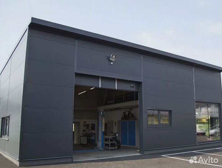 Здание для автосервиса (сто) из сэндвич-панелей