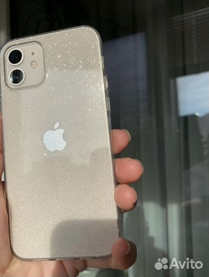 Чехол прозрачный с блестками на iPhone 12