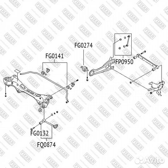 Fixar FG0132 Сайлентблок рычага ford focus 2 04- з