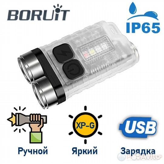 Boruit V3 Супер-компактный фонарь (наключник)