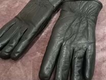 Мужские кожаные перчатки черные