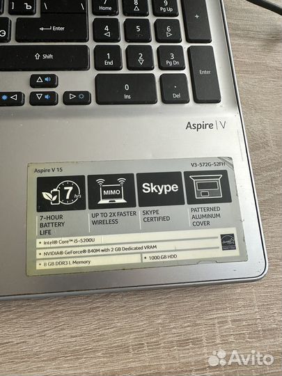 Acer V3-572G, игровой ноутбук GF840, i5, 8, SSD