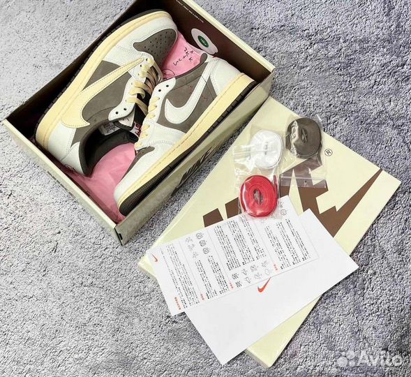 Кроссовки nike air jordan 1 low travis scott