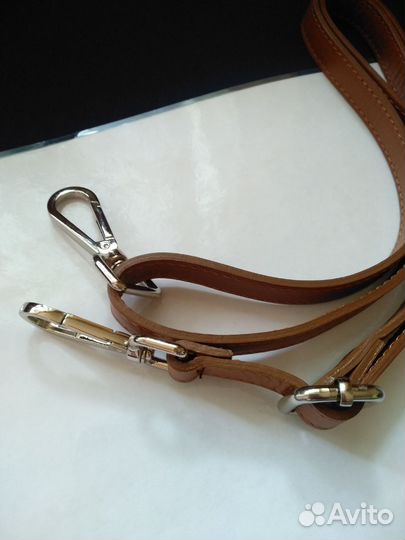 Ремень для сумки через плечо с карабинами кожа