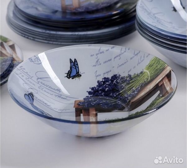 Новый Набор столовой посуды Букет лаванды 19 пр