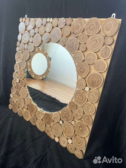 Зеркало со спилами дерева