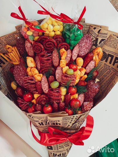 Мужские съедобные букеты. Мясной букет