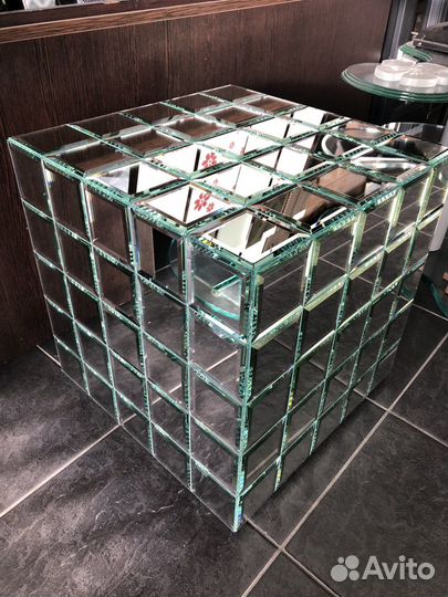 Пуф тумба табурет из зеркала