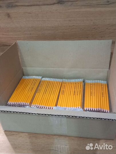 Простые карандаши с ластиком HB, набор 12 шт