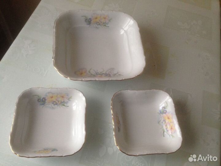 Фарфоровая посуда салатники 3шт. Чешская республик