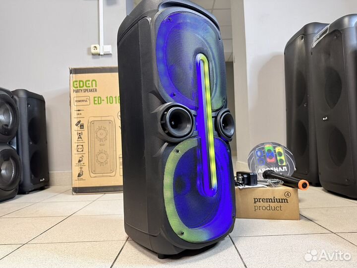 Мощная напольная портативная колонка 600W караоке