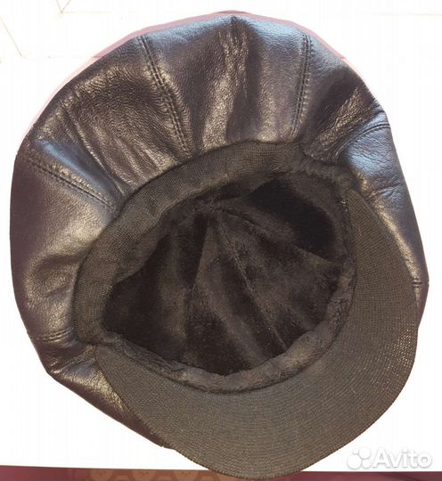 Берет женский/мужской кожаный