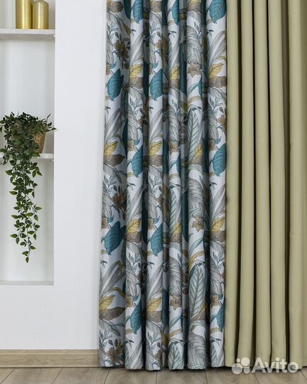 Комплект портьер Доминик Бирюза шторы занавески