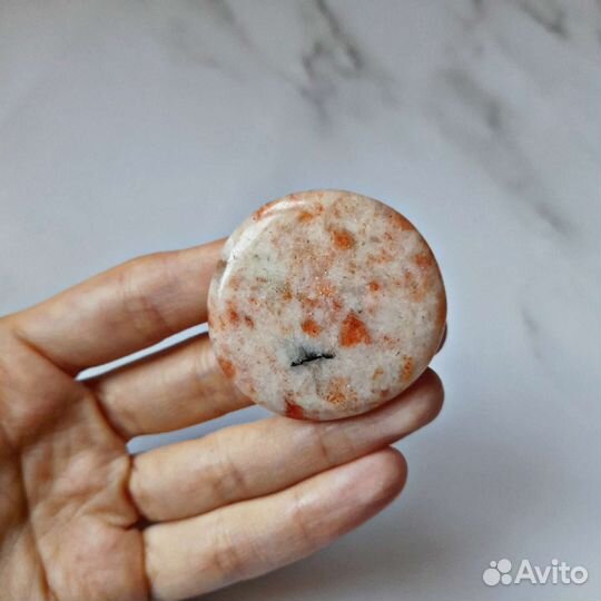 Солнечный камень (гелиолит), полировка плоская