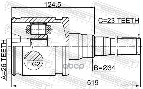 ШРУС внутренний перед прав toyota camry (JPP)