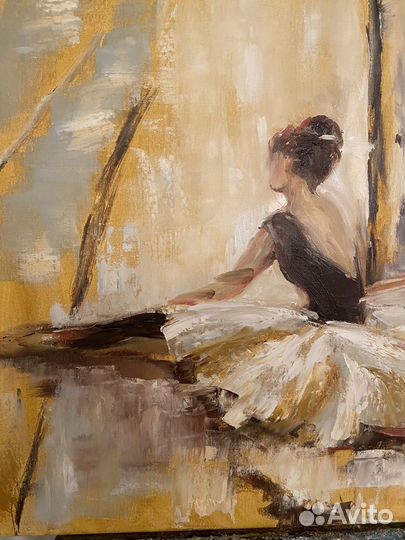 Картина маслом на холсте Одиночество. Балерина