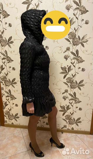 Пальто clasna черное шикарное