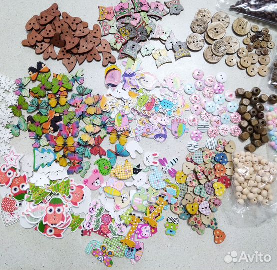 Пуговицы для творчества, деревянные