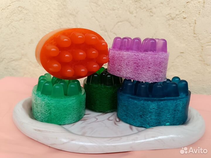 Мыло с натуральной люффой